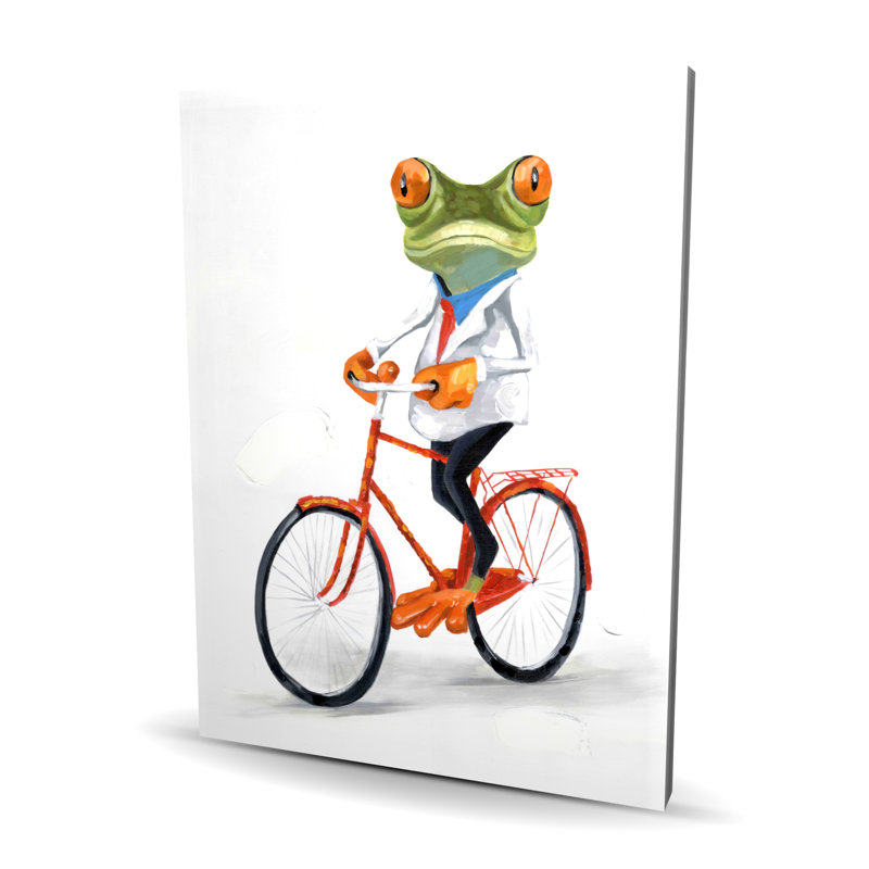 Drôle de grenouille sur un vélo