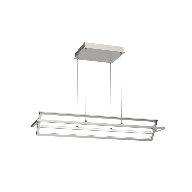 Mondrian 2 - Light LED Pendant, Brushed Nickel, 6.75" H x 35.5" W x 9.875" D