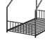Structure de lit simple en forme de toit noir avec bandes à DEL, longueur 78,5 po, largeur 40,9 po, hauteur 58,4 po, éclairage silencieux et sécuritaire, structure-1224942781-1224942783