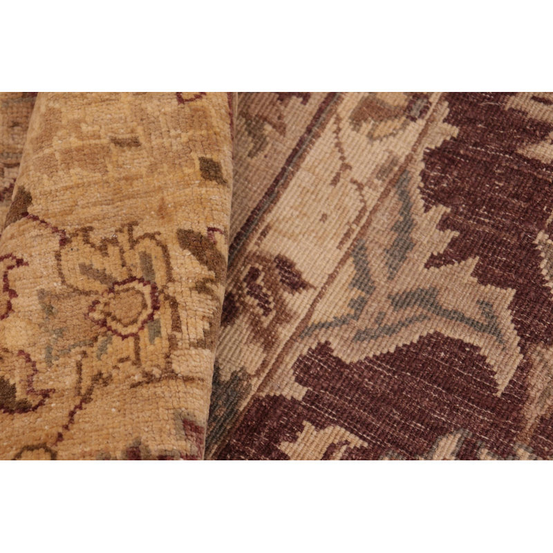 Tapis brun en laine noué à la main 8 pi 2 po x 9 pi 9 po Baccio Moroccan