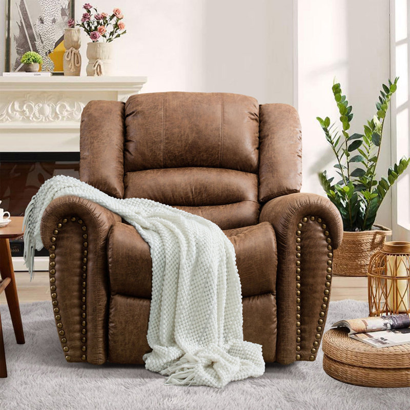 Fauteuil inclinable manuel surdimensionné 40,9 po Chemika, Brun