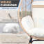 Chaise de patio en osier PE modèle 3 avec coussin en rotin de couleur naturelle beige-979963237
