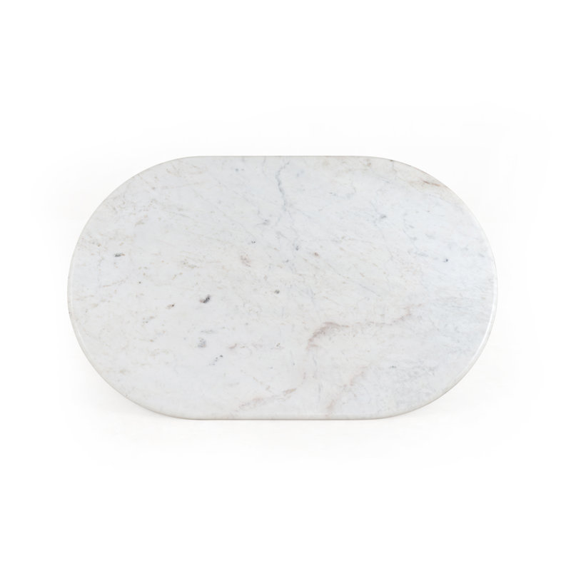 Verbana Marble Top Single Coffee Table, Polished White