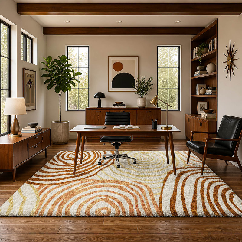 Swirls de qualité supérieure Tapis Dream Shag, lavable à la machine, Terracotta, 10' x 14'
