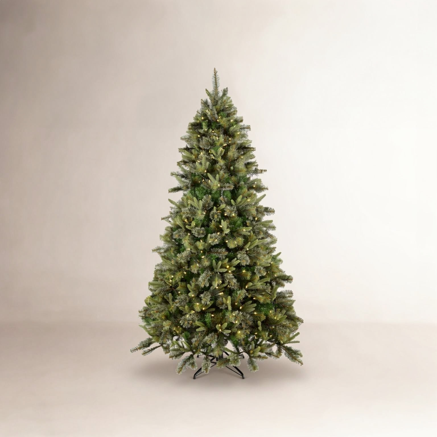 Kanhaya Flocked Pre-Lit Pine Christmas Tree, 7.5' H