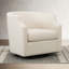 Isabelle Linen Swivel Glider Barrel Chair with Comfortable Design and Versatile Functionality for Modern Living Spaces-905824063