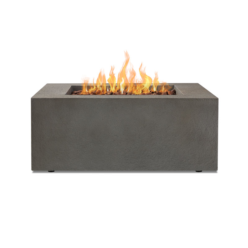 BALTIC Concrete Fire Pit Table with Lid, Glacier Gray, Propane, 15.75" H x 50.5" W x 32.5" D