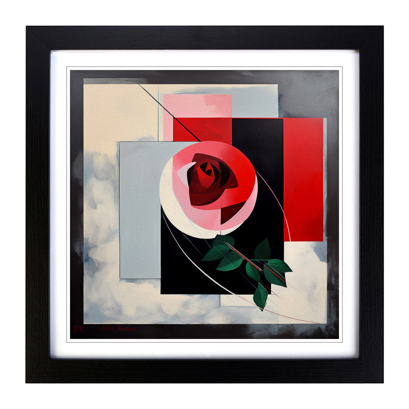 Rose Suprematism - Framed Print, Black