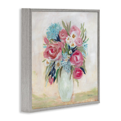 «Drooper Pink Roses», art de la giclée encadrée par Amanda Hilburn
