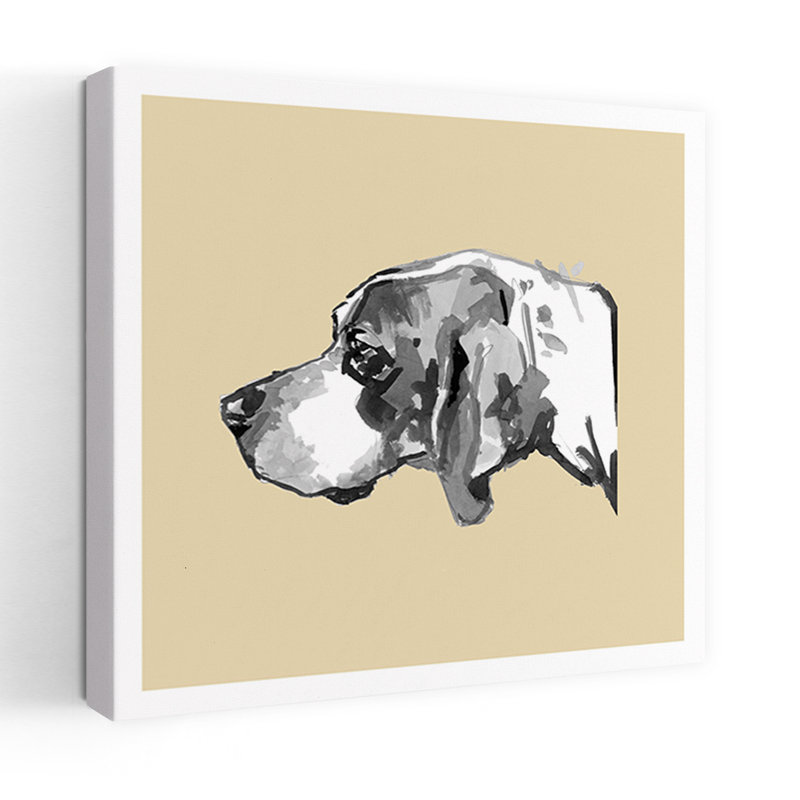 Art contemporain, art mural chien contemporain, H 32 po x l 32 po