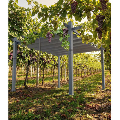 Pergola rétractable en aluminium 10 x 13 pi avec auvent - Abri pare-soleil pour jardin, patio, cour arrière, terrasse