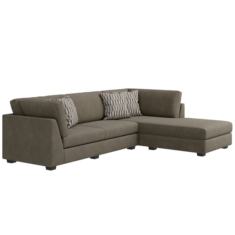 Canapé modulaire 2 pièces Amiela, Brun