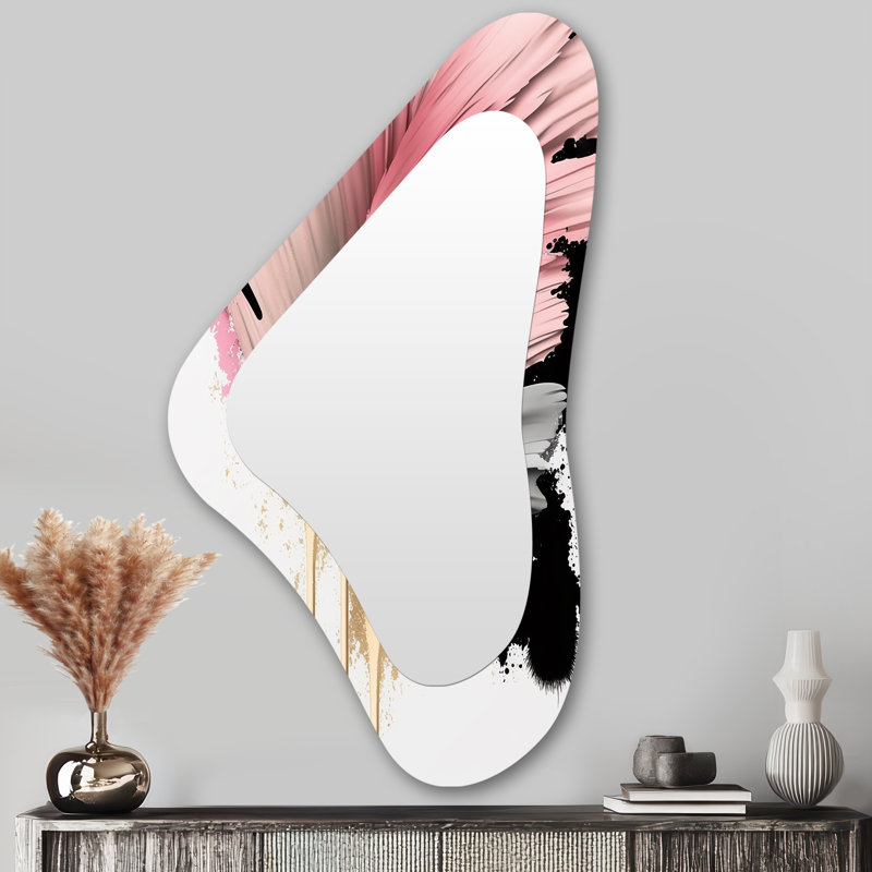 Grand miroir mural rose Gerbera