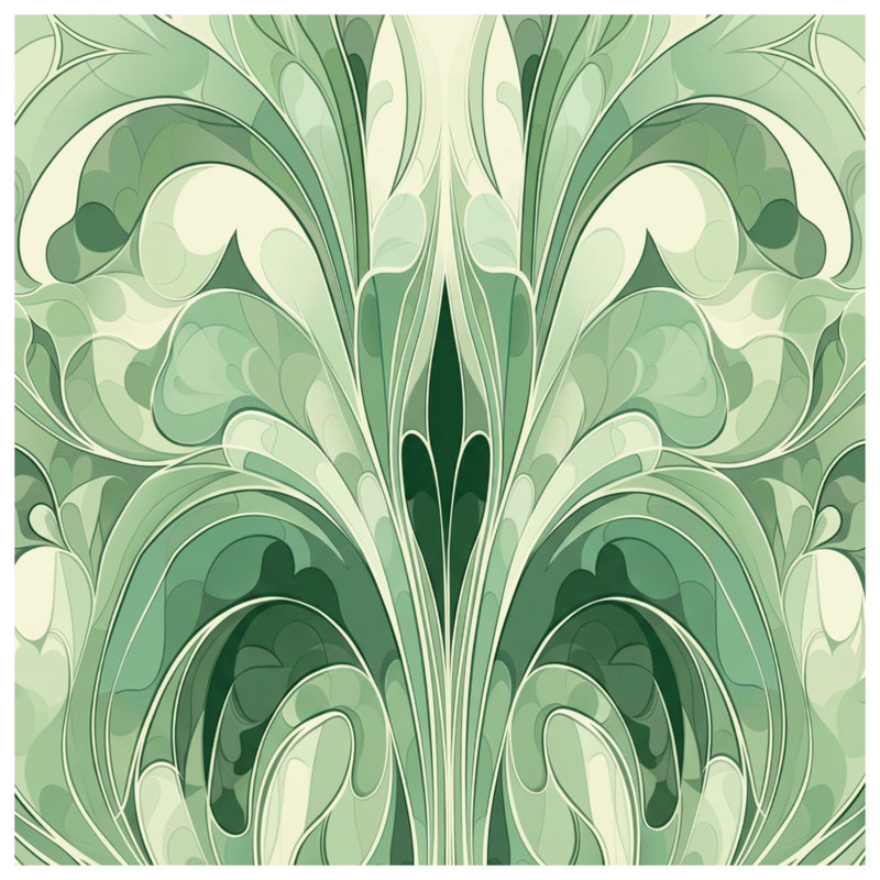 Housses de couette à motif floral vert, Très grand lit
