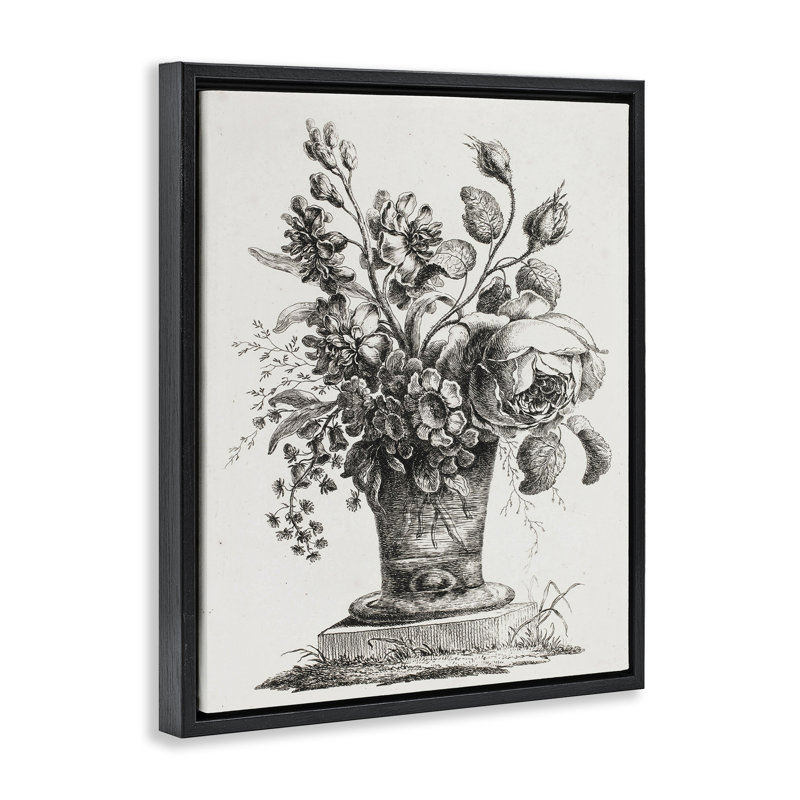 Art mural sur toile Floater Antique, Cadre flottant noir de jais, H 21 po x l 17 po