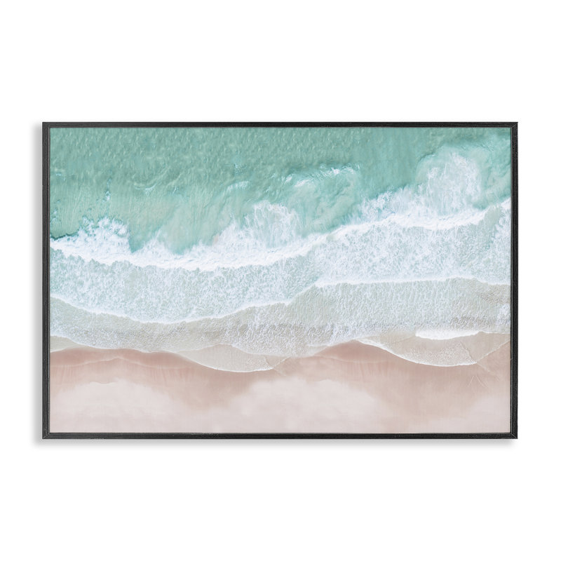 Vue aérienne de la mer, estampe numérique de Sissi et Seb encadrée, Giclée encadrée noir minuit, H 12 po x l 18 po