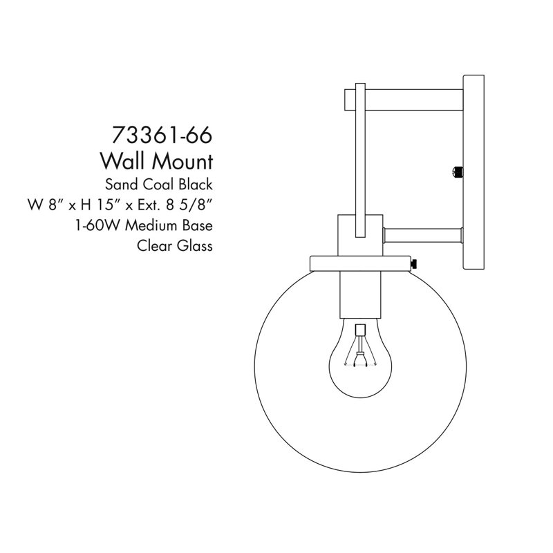 Wenston 1 - Light Outdoor Sconce, 4.59" H x 15" W x 8" D
