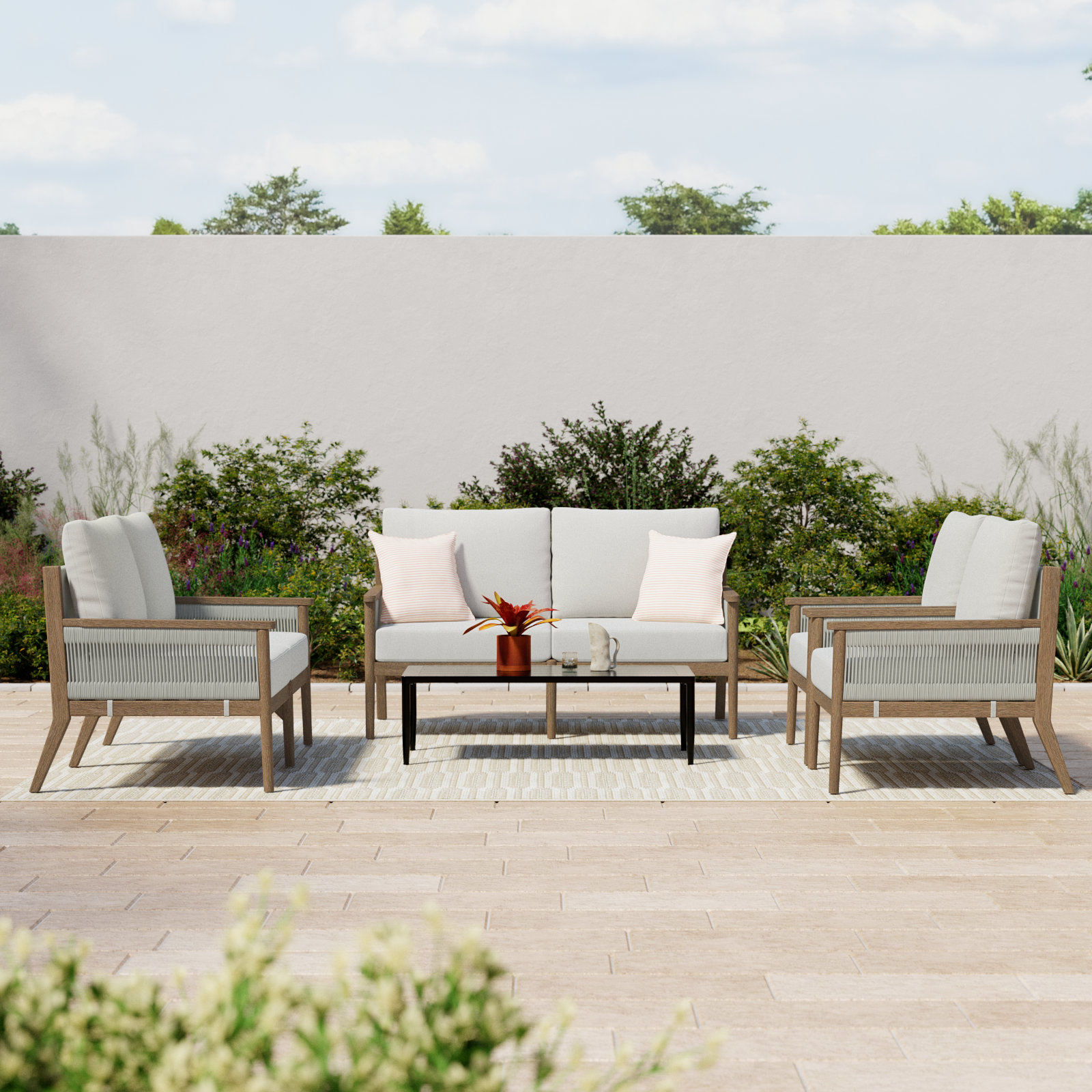 Rydell 6-Person Acacia Patio Seating Group
