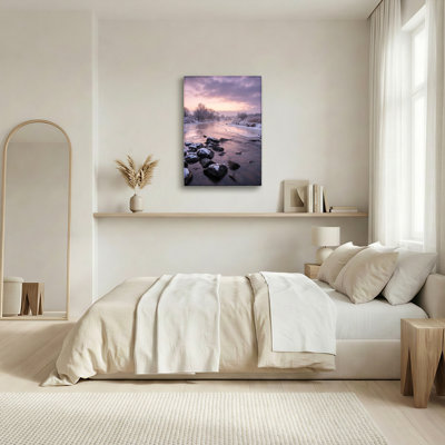 Ensemble de 1 tableau sur toile « Rivière d'hiver »