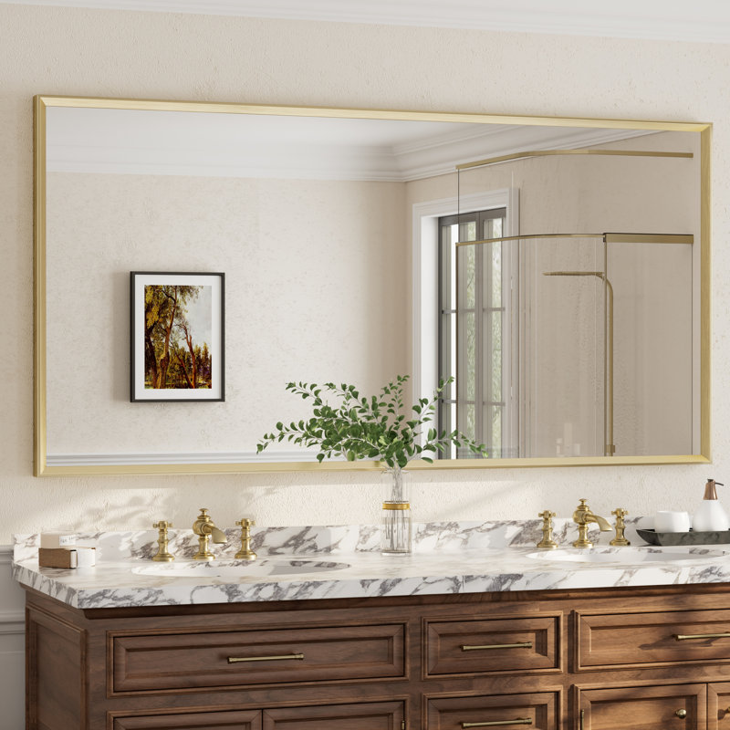 Miroir mural Amara, 72 po x 36 po, Brushed Gold