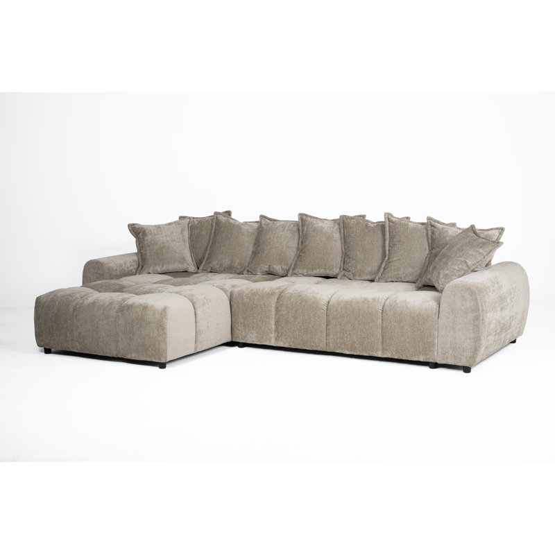 Fabric Corner Sectional, Beige, Left Hand Facing