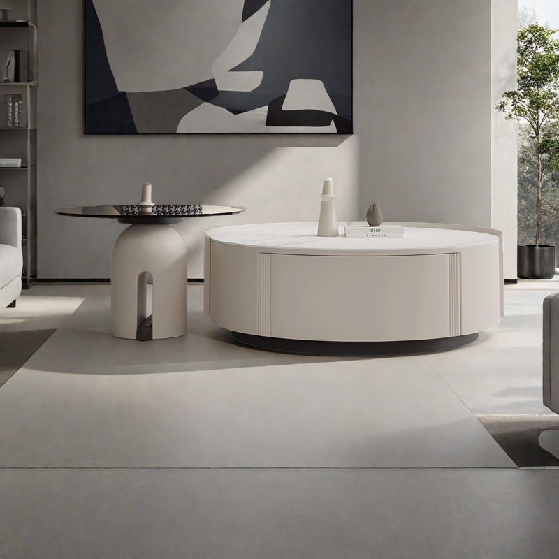 Minimalist rock plate coffee table set