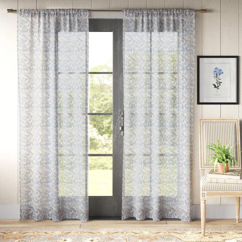 Glenn Cotton Semi Sheer Curtain Panel Pair