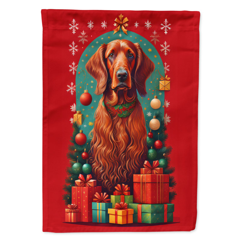 Drapeau de maison de Noël en polyester double face H 40 po x l 28 po