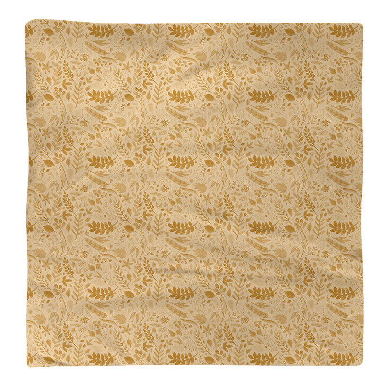 Floral Square Napkin, 22" x 22", Beige/Brown, Cotton