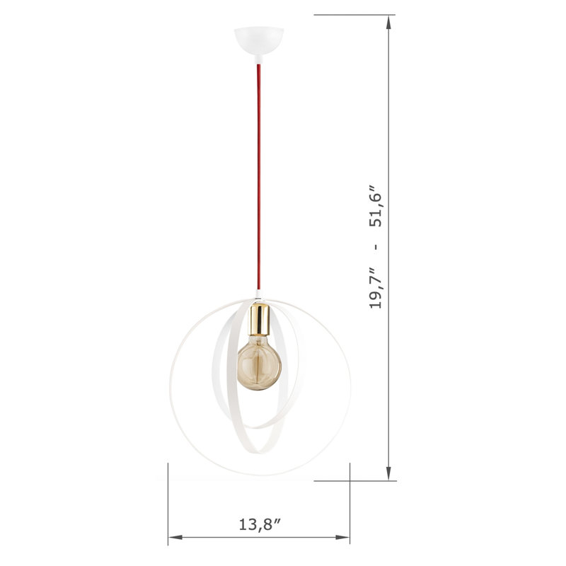 Adjustable Height Iron Body Globe Pendant