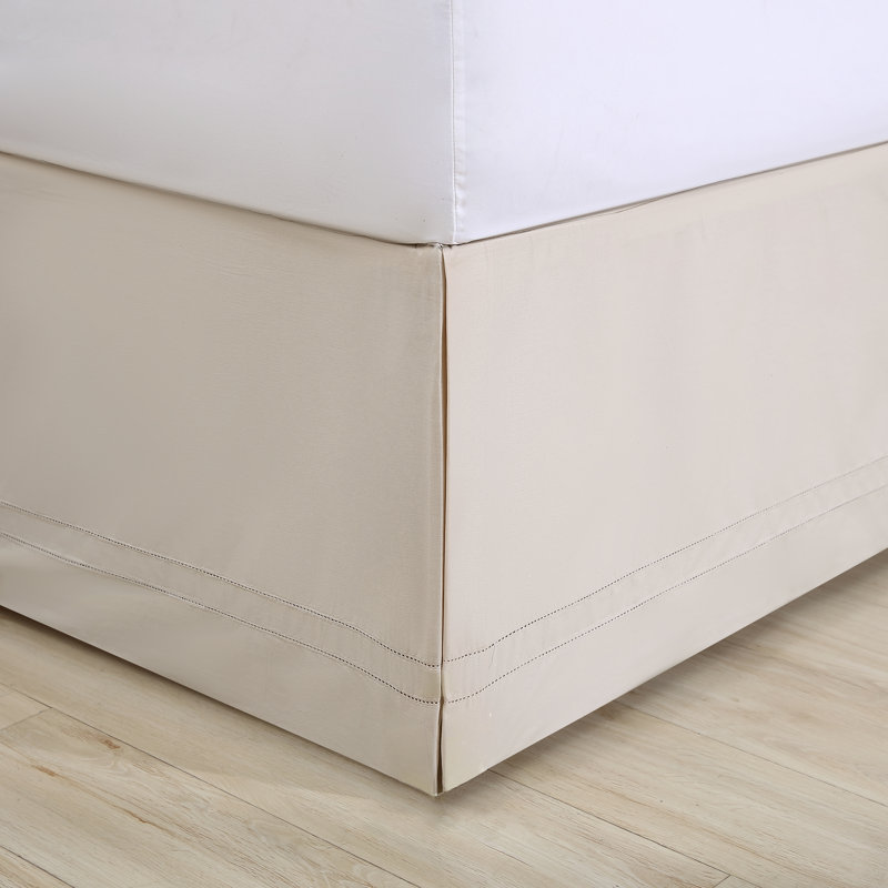 Beige Cotton King Split Corner Bed Skirt