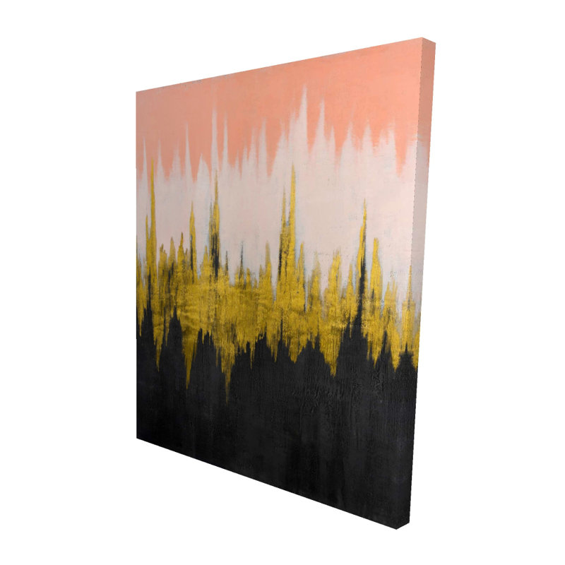 Toile abstraite en zigzag - Décoration de chambre à coucher moderne | Art mural