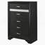 Commode de chambre noire à 6 tiroirs-793154674