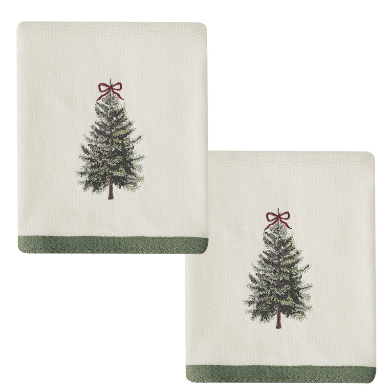 Ensemble de 2 serviettes de toilette Avanti Snowy Pines