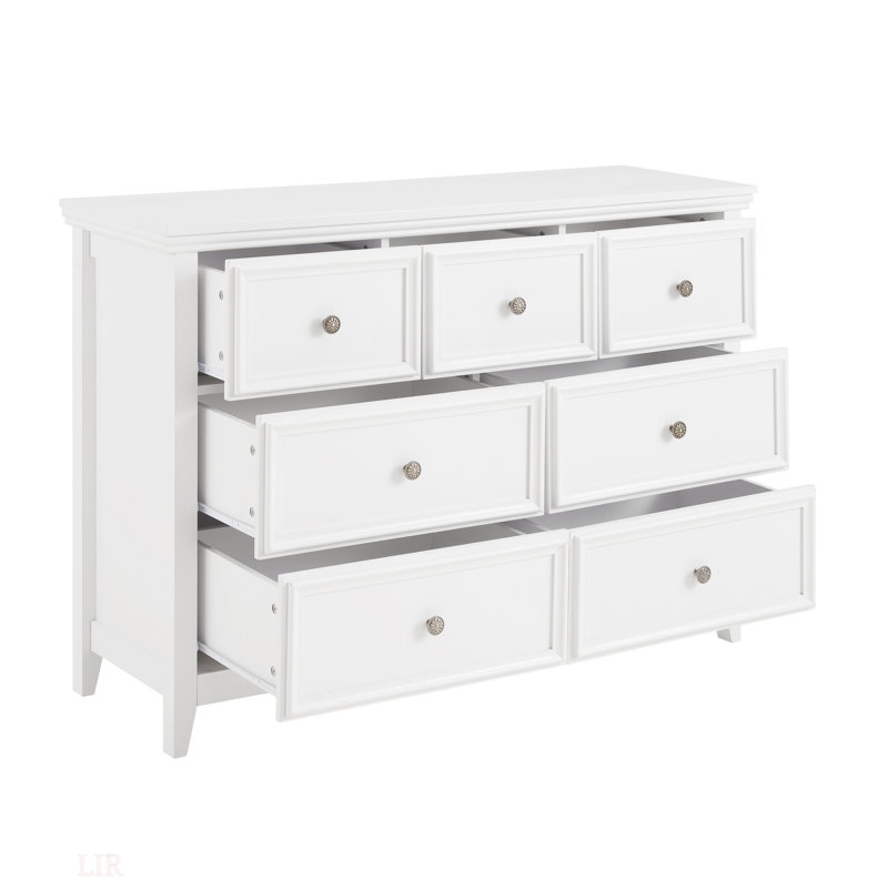Commode 7 tiroirs Grita, Blanc