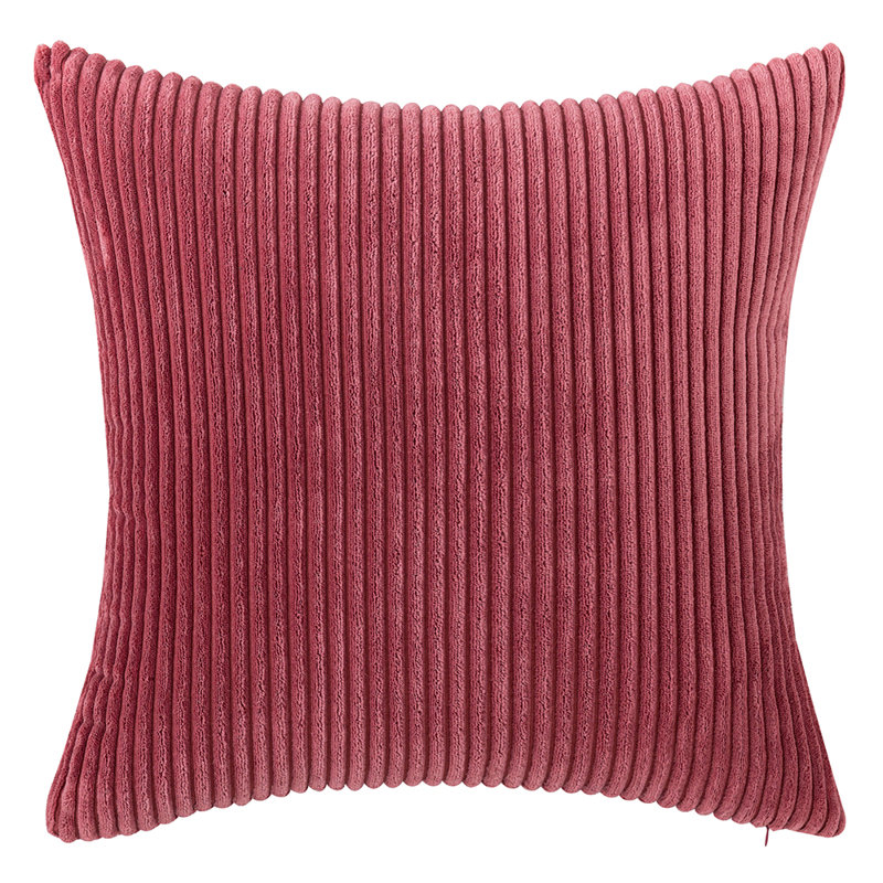 Striped Cotton Blend Reversible Throw Pillow, Cranberry Red, 20" x 20"