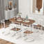 Ensemble de salle à manger en imitation marbre blanc pur 7 pièces pour 6, table de cuisine moderne compacte avec six chaises