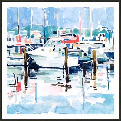 Watercolor Marina I by Emma Scarvey - Single Picture Frame Painting