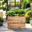 Grande jardinière rectangulaire - Boîte à fleurs rectangulaire en métal avec trous de drainage pour une utilisation intérieure et extérieure-1679974015