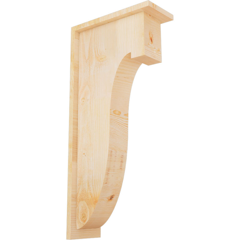 Del Monte Corbel w/Backplate, 30" H x 6" W x 14" D, Douglas Fir, Rough Sawn