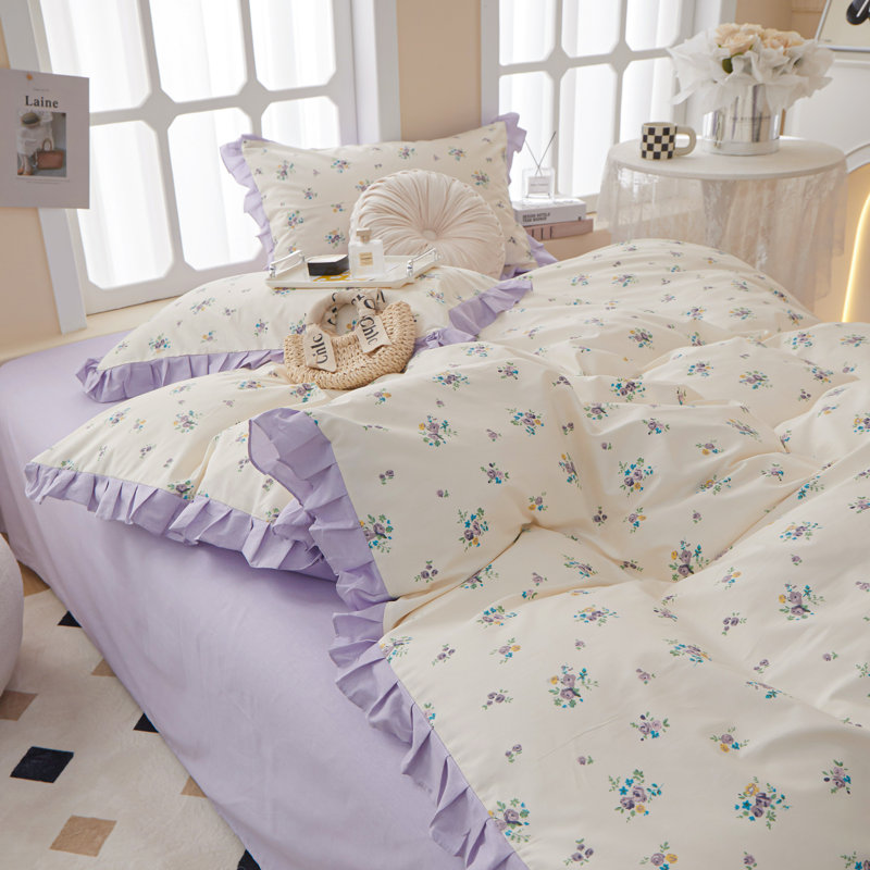 Microfiber Floral Print Comforter Set