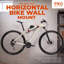 Support de rangement mural pour vélo, support à vélo horizontal réglable en métal avec sangle de roue, capacité de 48,5 lb pour le garage