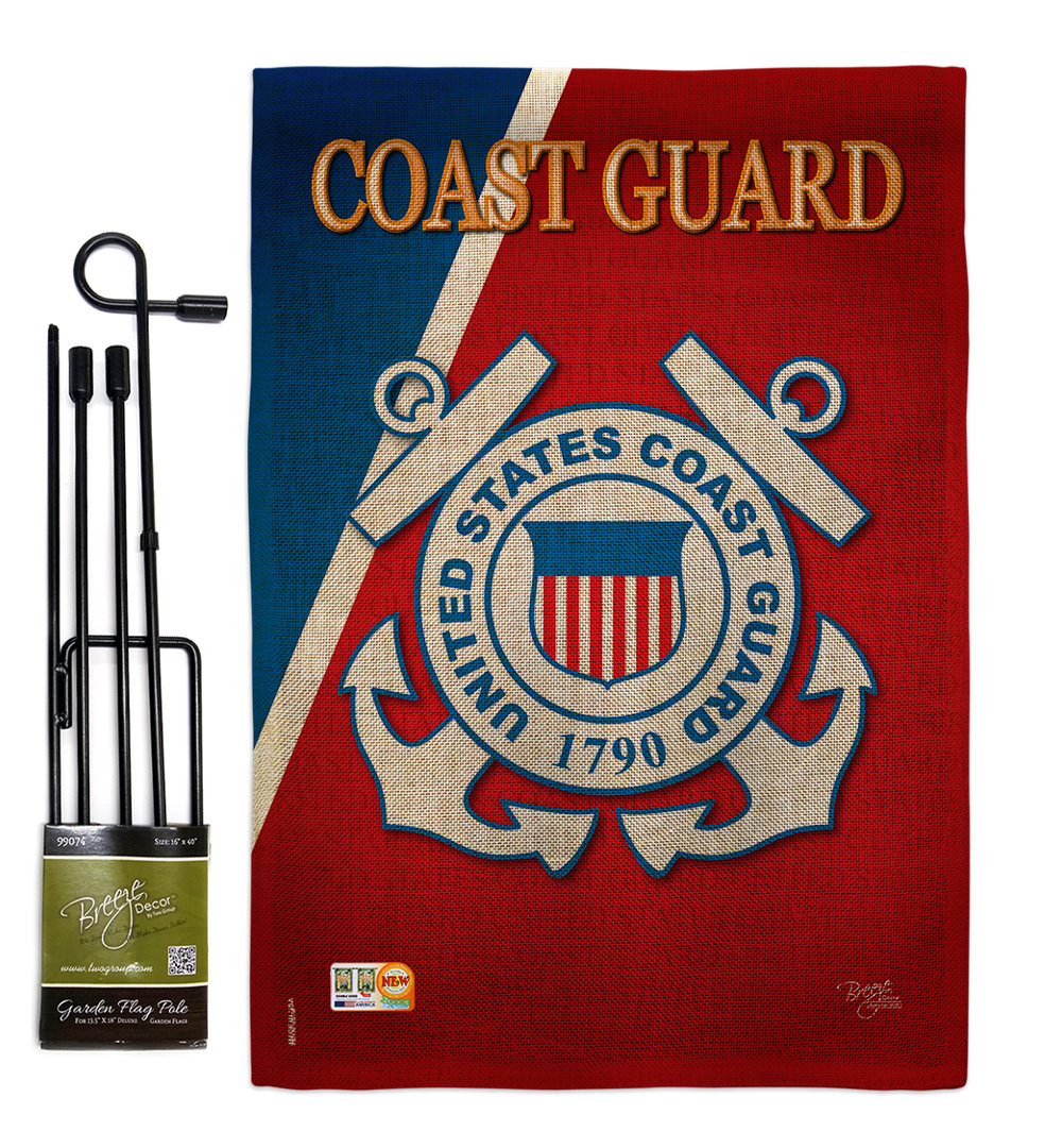 Double Sided 18.5'' H x 13'' W Burlap Flag Set Breeze Decor