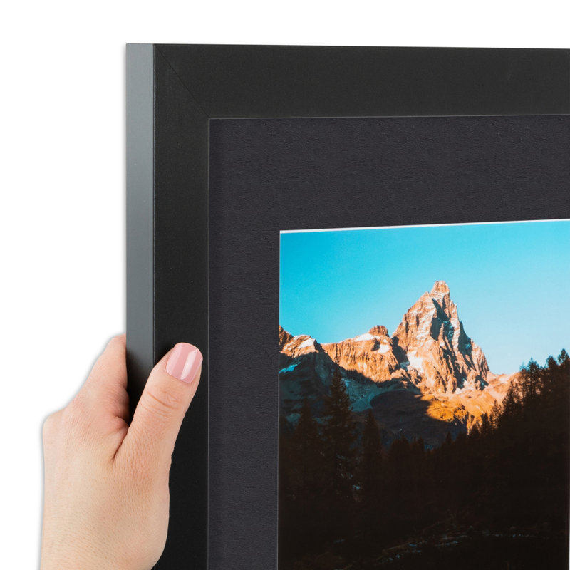 Matte Picture Frame with Mat, Black