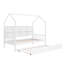 Lit en bois avec couchette, lit avec tablette, blanc-896823013