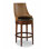 Woven Leather Swivel Upholstered Stool