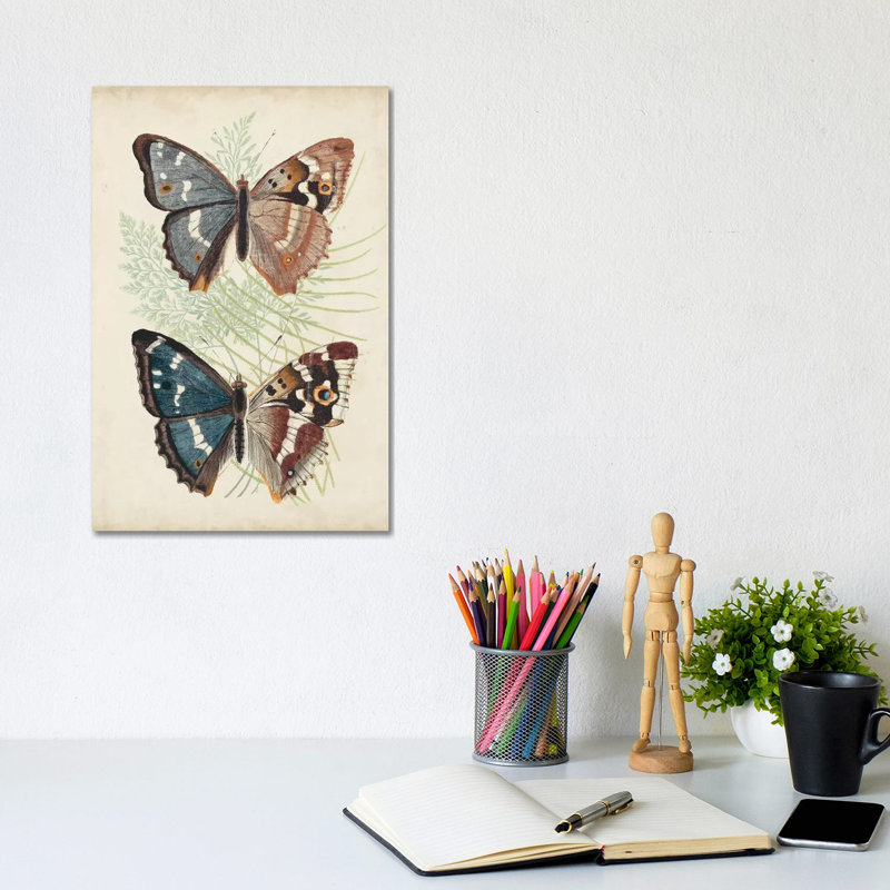 Butterflies And Ferns IV - Wrapped Canvas Print, 20.32 cm H x 30.48 cm W