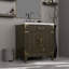 Ensemble de meuble-lavabo simple avec plateau en marbre de culture et robinet