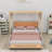 Wooden Car-Shaped Bed With LED Headlights And Backrest-1321710453