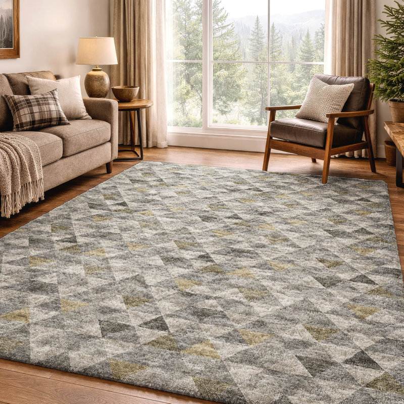Tapis à poil long de qualité supérieure lavable à la machine ADS612, Taupe, 9 pi x 12 pi